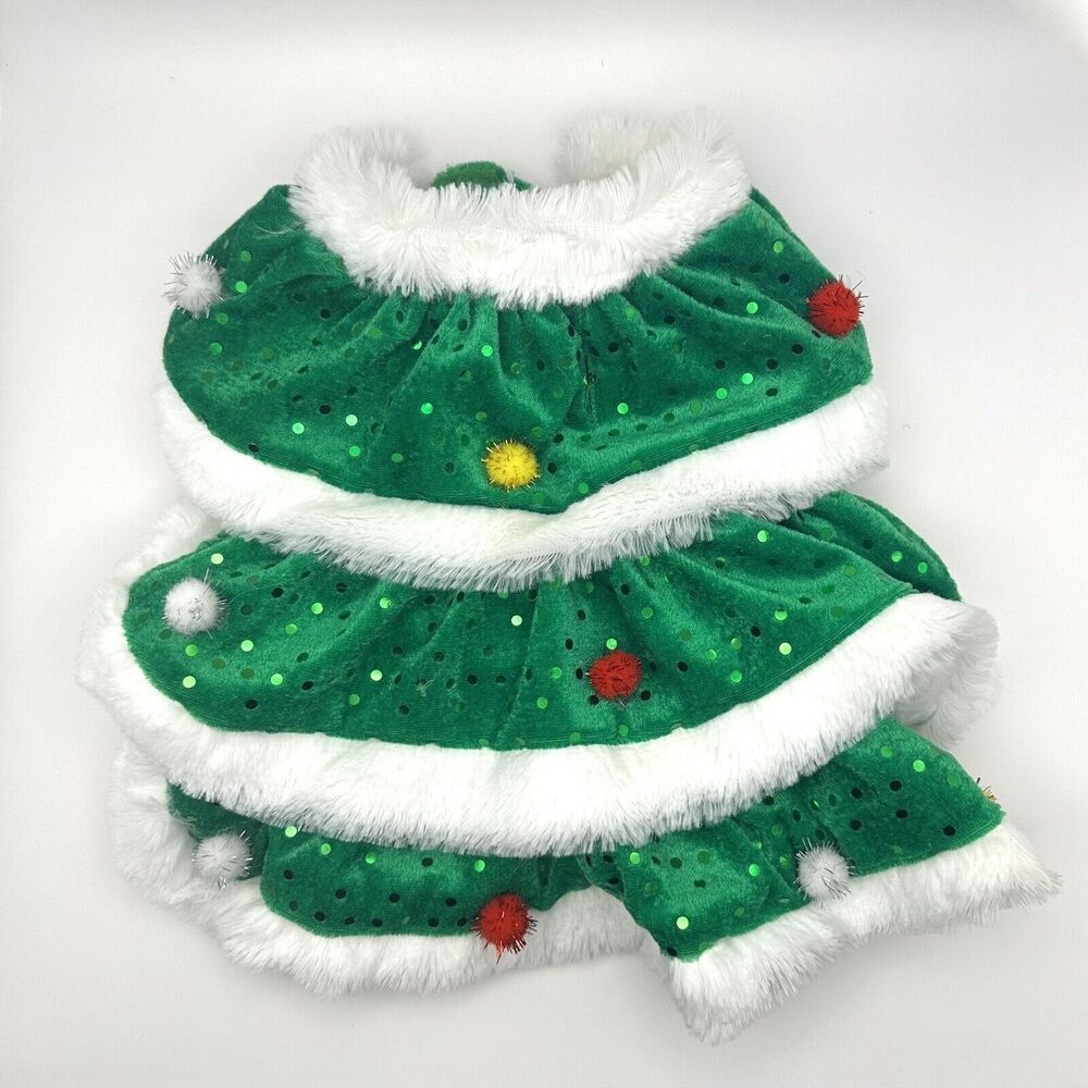 Royal Animal Green Dog/Cat Christmas Tree Dress/Costume XS
